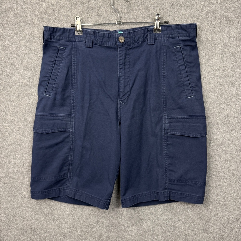 Tommy Bahama Mens Navy Blue Cotton Tencel Stretch Cargo Shorts Size 36